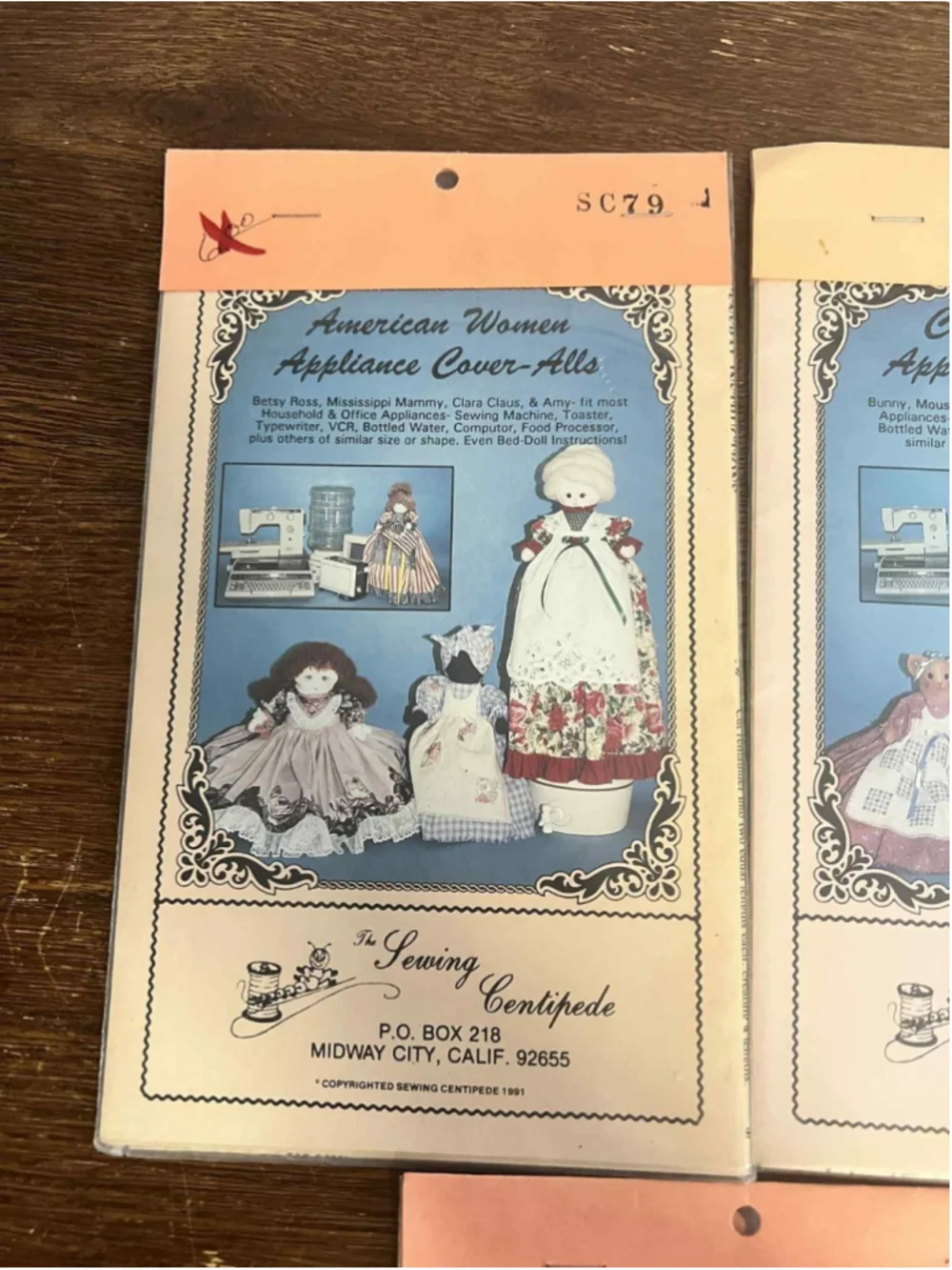 Lot of 3 Vintage Sewing Centipede Patterns 1991 Appliance Covers Country Unused